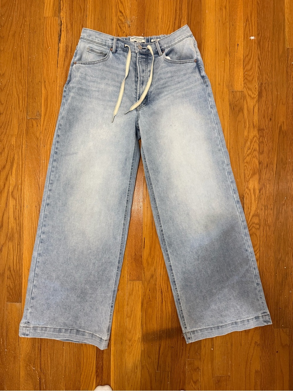 Scotch & Soda Light Blue High-Rise Wide Leg Jeans